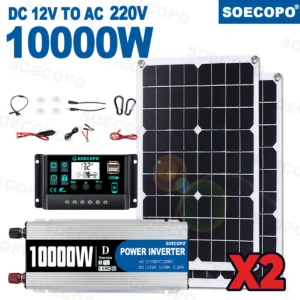 Kit De Energía Solar 10000w Inversor 12v-220v De Alta Capacidad