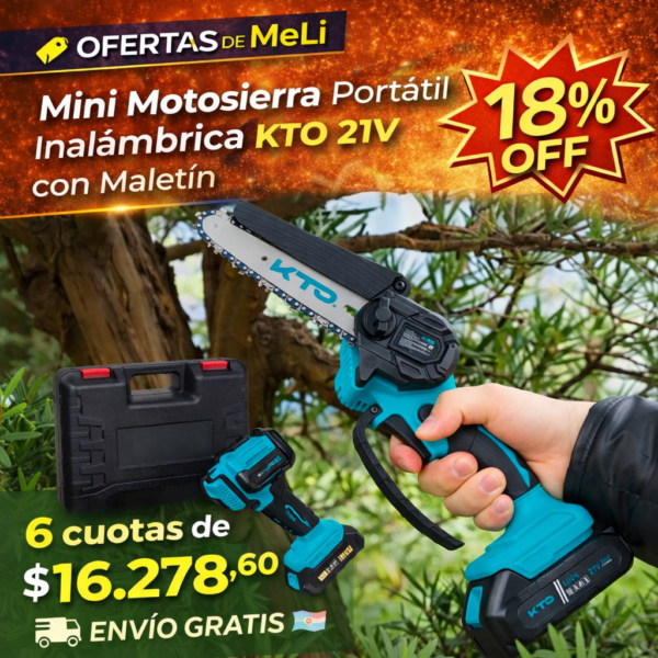 Mini Motosierra Portátil Inalámbrica Kto 21v Maletín